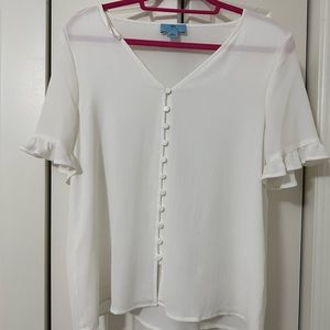 Cece Ruffle Sleeve Blouse, Size M